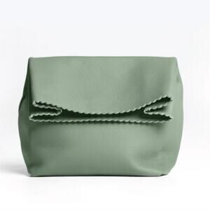 Rien Penny Vomva Small Green Teal Mint Leather Grocery Clutch